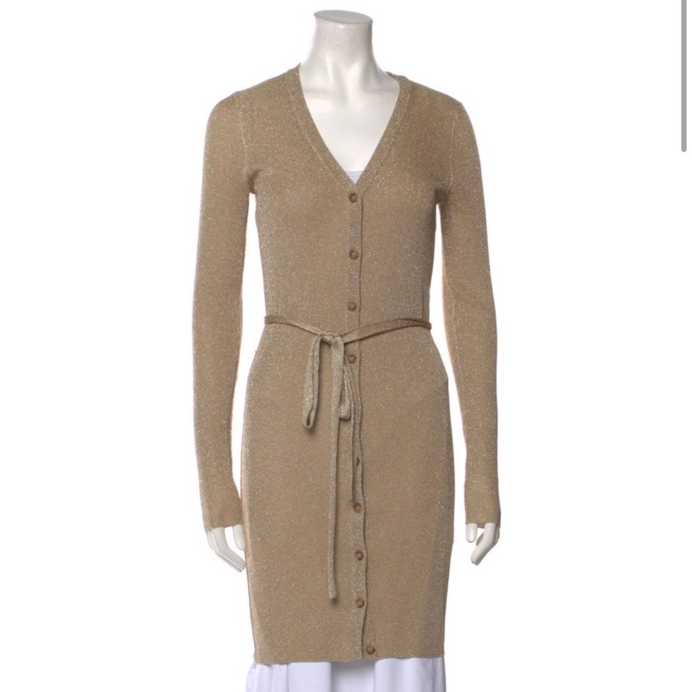 D&G Beige Button-Up Cardigan Dress